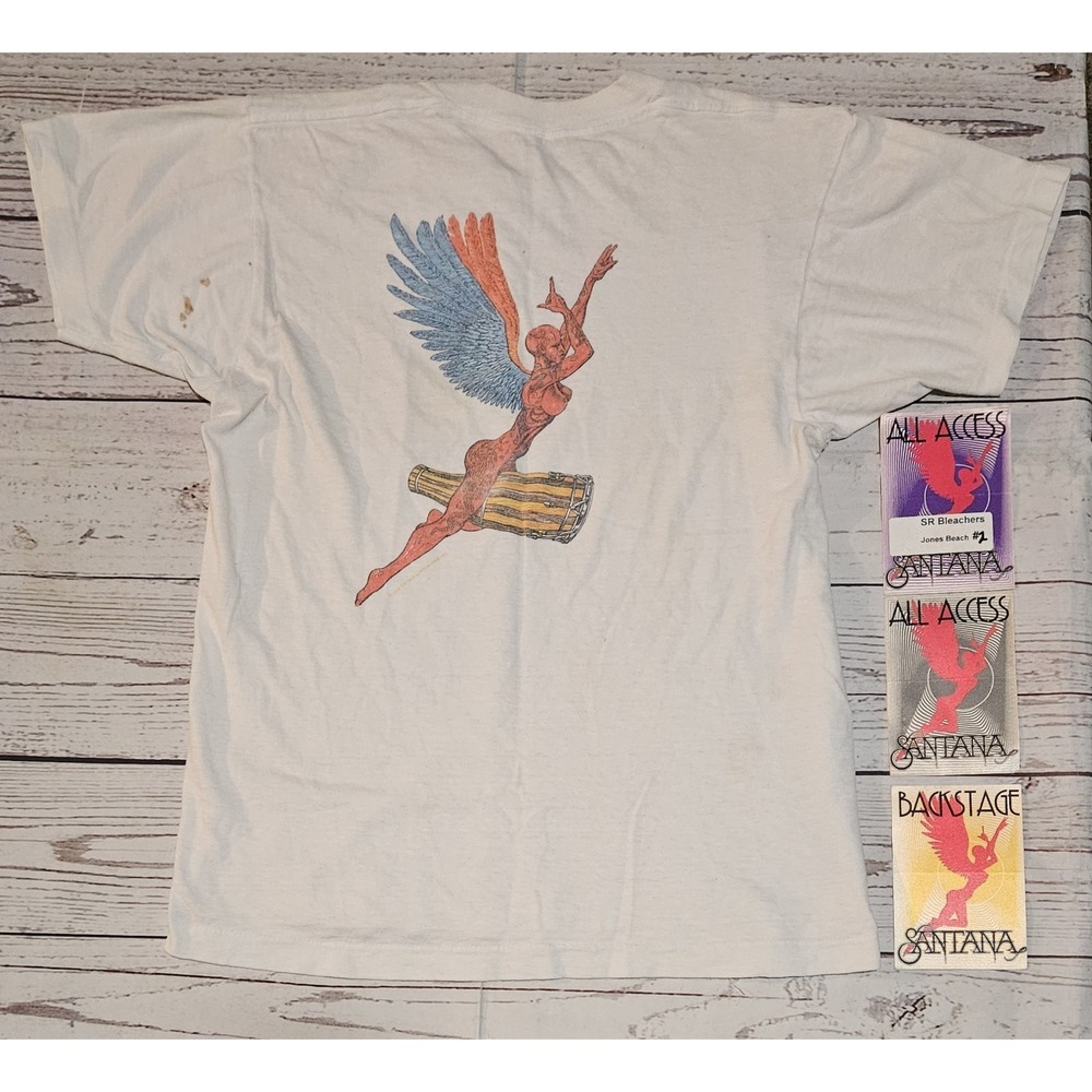 Vintage Santana 1991‎ Tee 25 Year Celebration M Single Stitch + Backstage Passes